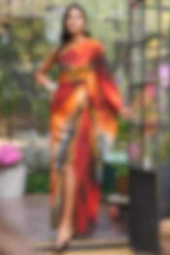 Multi-Colored Recycled Polyester Printed One-Shoulder Summer Dress by Dash and Dot at Pernia's Pop Up Shop