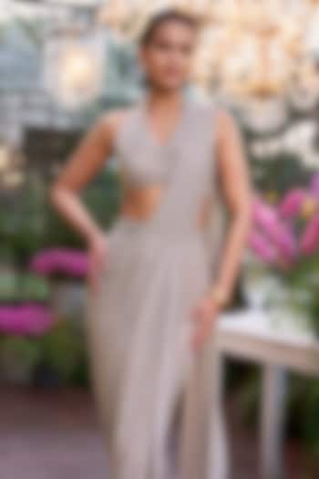 Dusty Mauve Recycled Polyester Knitted Halter Bralette by Dash and Dot at Pernia's Pop Up Shop