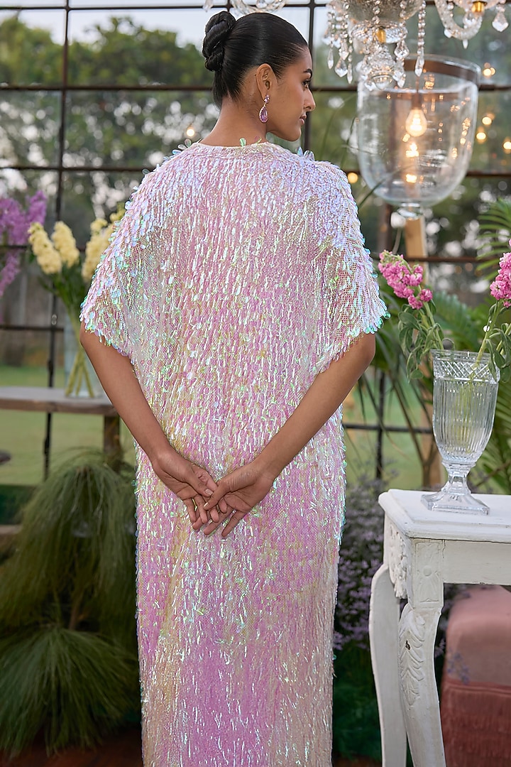 Ivory Ombre Recycled Polyester Kaftan Summer Dress by Dash and Dot at Pernia's Pop Up Shop