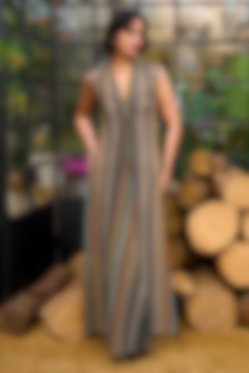 Multi-Colored Recycled Polyester Crochet Knit Maxi Summer Dress by Dash and Dot at Pernia's Pop Up Shop