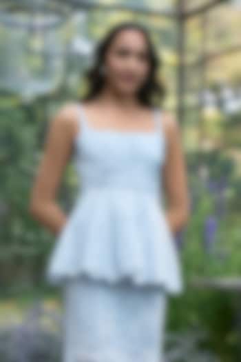 Ice Blue Organic Viscose Peplum Top by Dash and Dot at Pernia's Pop Up Shop