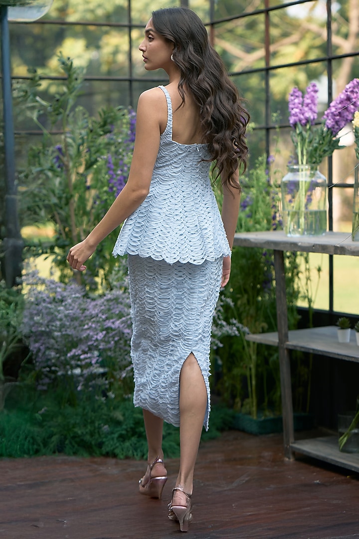 Ice Blue Organic Viscose Peplum Top by Dash and Dot at Pernia's Pop Up Shop