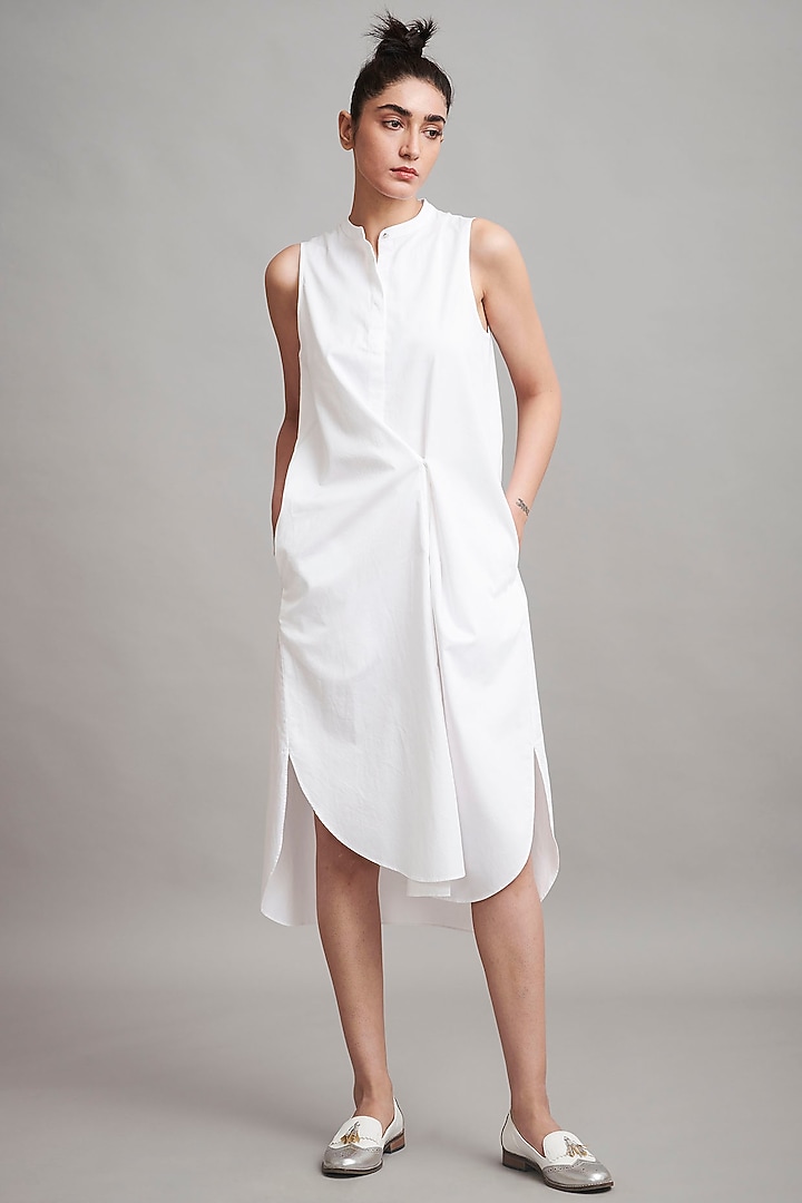 White Cotton Summer Shirt Dress by Dash and Dot at Pernia's Pop Up Shop