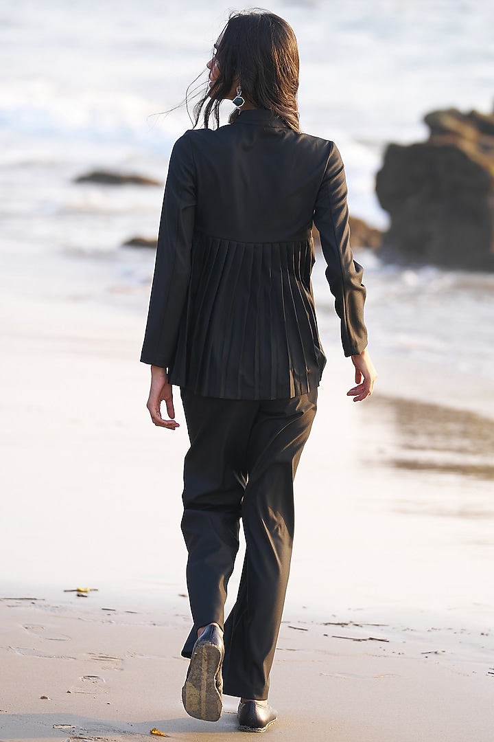 Black Polyester Viscose & Suiting Pant Set by Dash and Dot at Pernia's Pop Up Shop