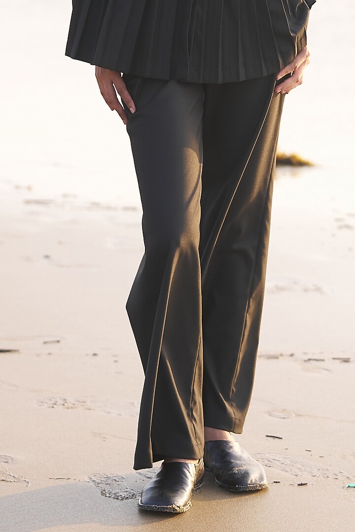 Black Polyester Viscose & Suiting Pant Set by Dash and Dot at Pernia's Pop Up Shop