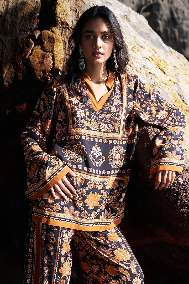 Multi-Colored Organic Viscose Printed Pant Set by Dash and Dot at Pernia's Pop Up Shop