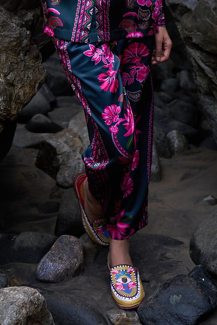 Bottle Green Recycled Polyester Printed Co-Ord Set by Dash and Dot at Pernia's Pop Up Shop
