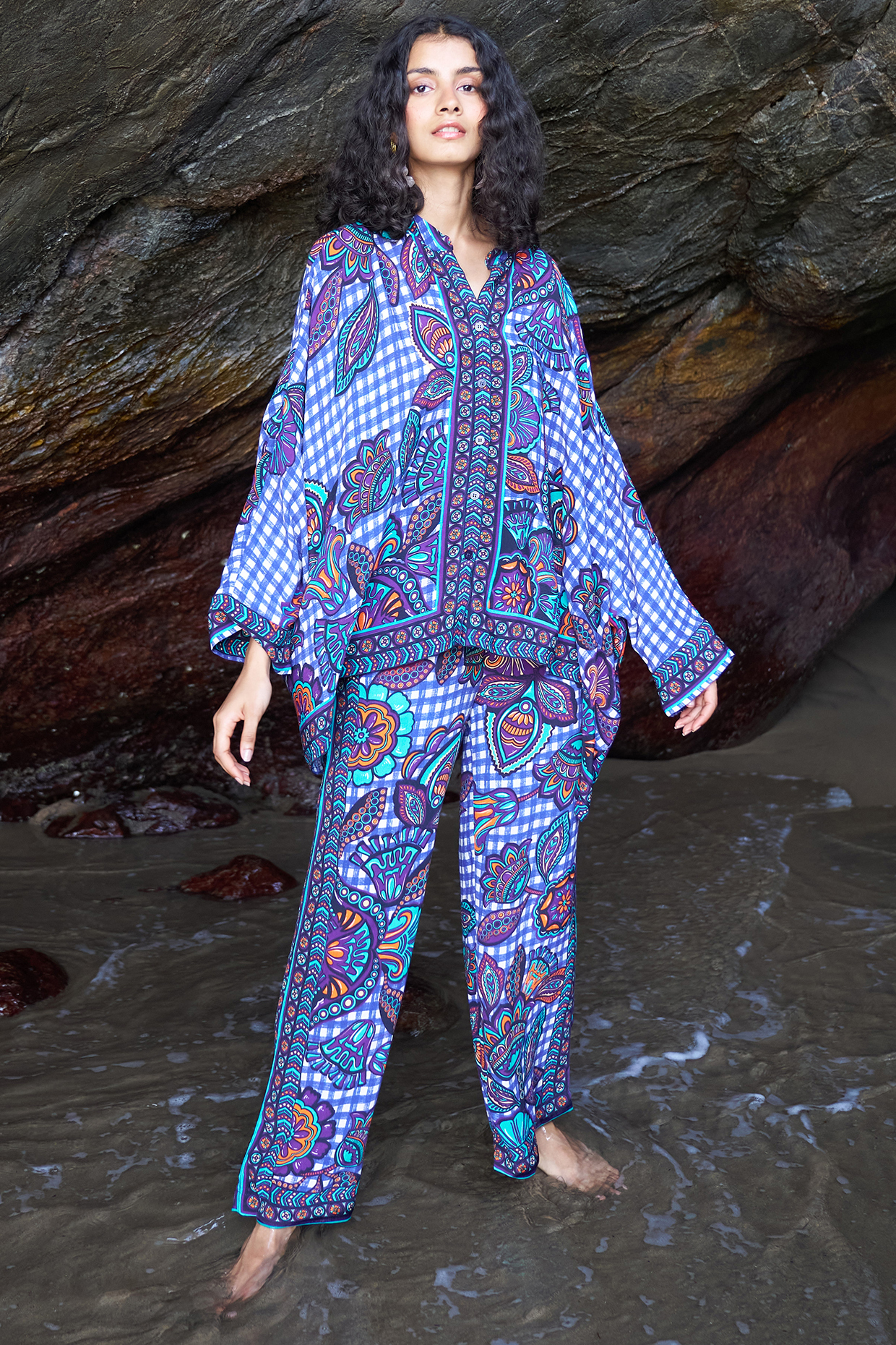 Multi-Colored Crepe Printed Co-Ord Set by Dash and Dot at Pernia's Pop Up Shop