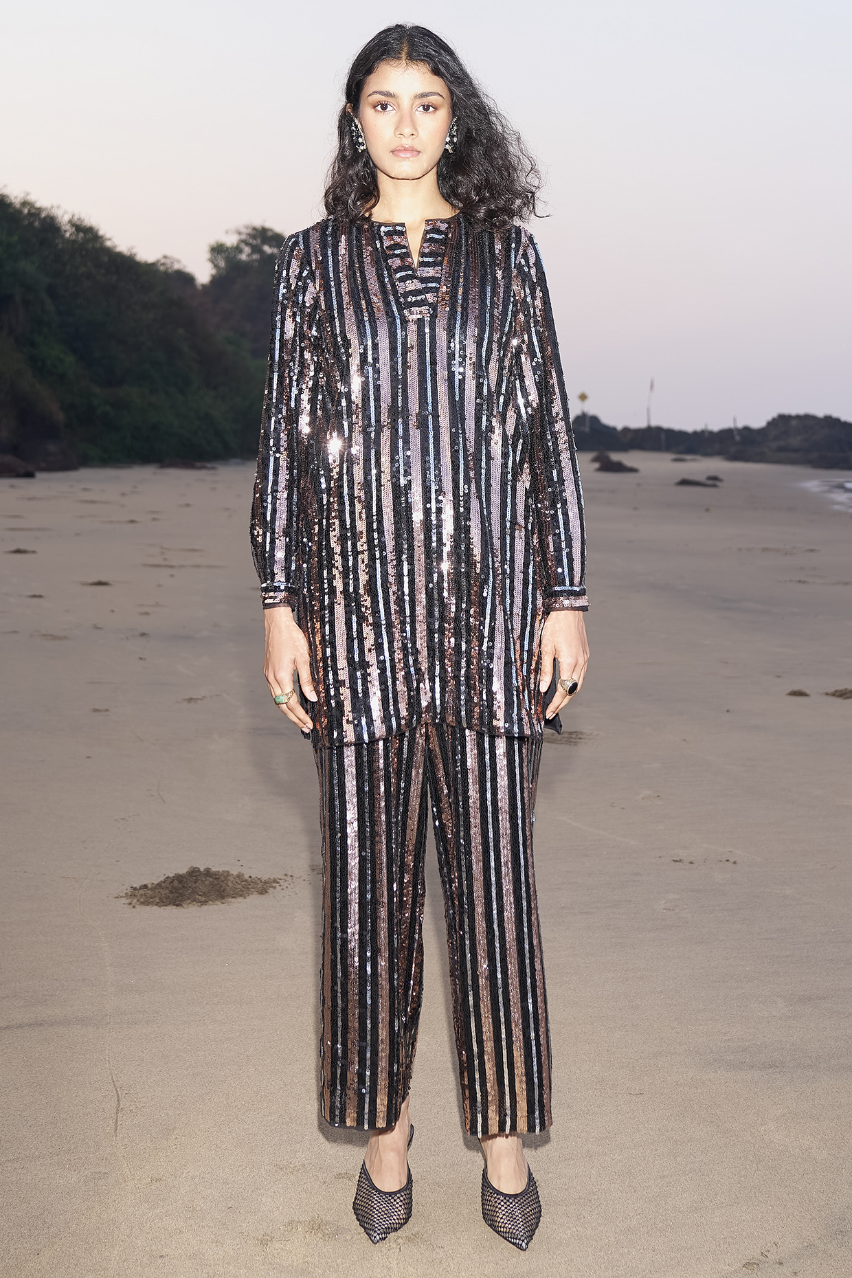 Multi-Colored Recycled Polyester Embroidered Co-Ord Set by Dash and Dot at Pernia's Pop Up Shop