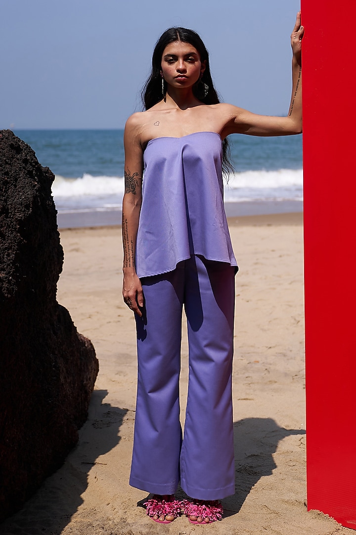 Lavender Suiting Fabric Pant Set by Dash and Dot at Pernia's Pop Up Shop