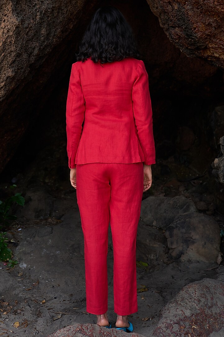 Red Linen Blazer Set by Dash and Dot at Pernia's Pop Up Shop