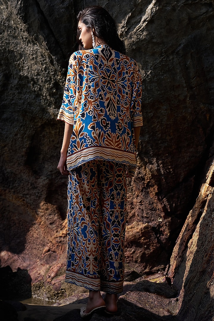 Multi-Colored Organic Viscose Floral Printed Co-Ord Set by Dash and Dot at Pernia's Pop Up Shop