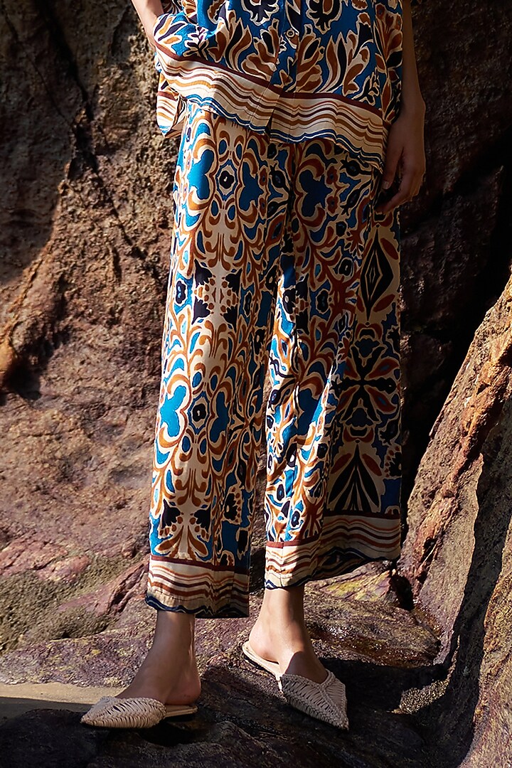 Multi-Colored Organic Viscose Floral Printed Co-Ord Set by Dash and Dot at Pernia's Pop Up Shop