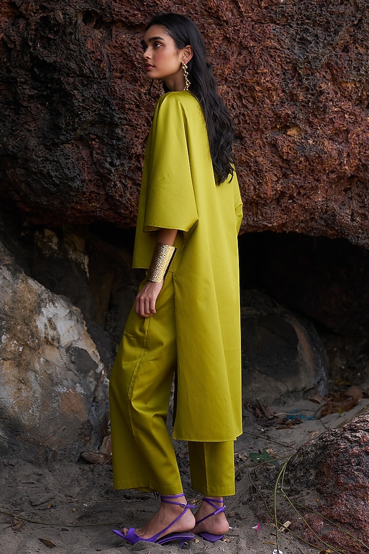 Olive Green Organic Cotton Co-Ord Set by Dash and Dot at Pernia's Pop Up Shop