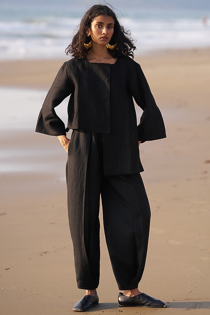 Black Linen Co-Ord Set by Dash and Dot