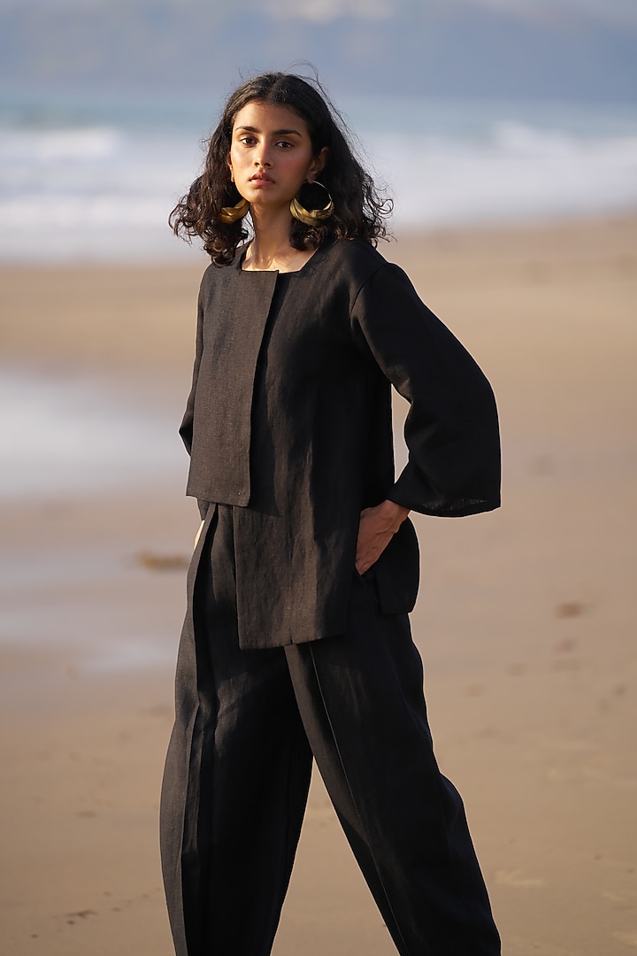 Black Linen Co-Ord Set by Dash and Dot at Pernia's Pop Up Shop