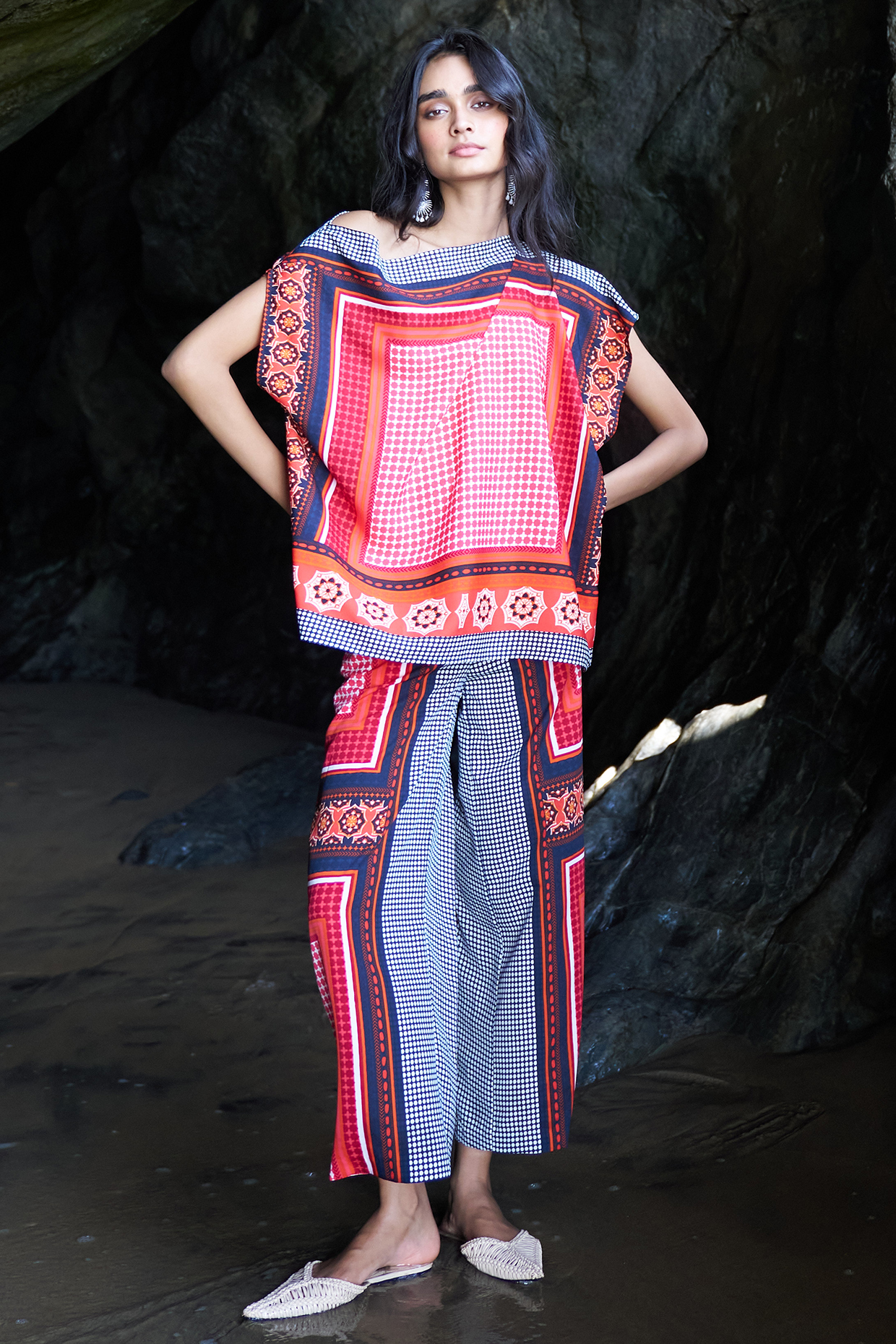 Multi-Colored Recycled Polyester Geometric Printed Co-Ord Set by Dash and Dot at Pernia's Pop Up Shop