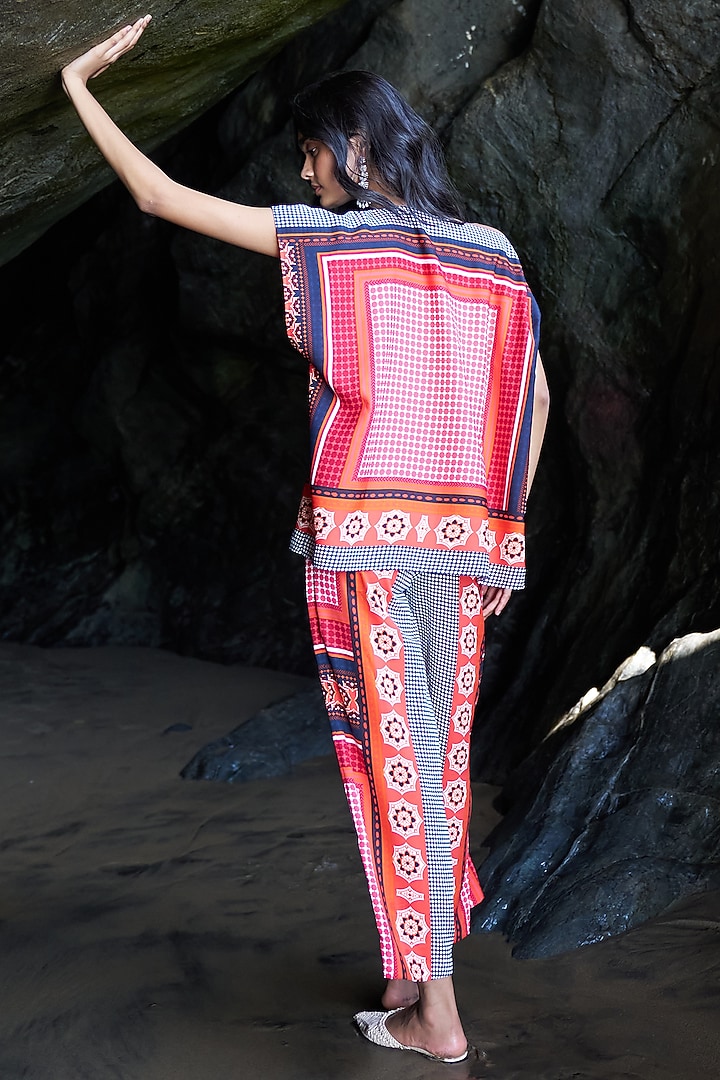 Multi-Colored Recycled Polyester Geometric Printed Co-Ord Set by Dash and Dot at Pernia's Pop Up Shop