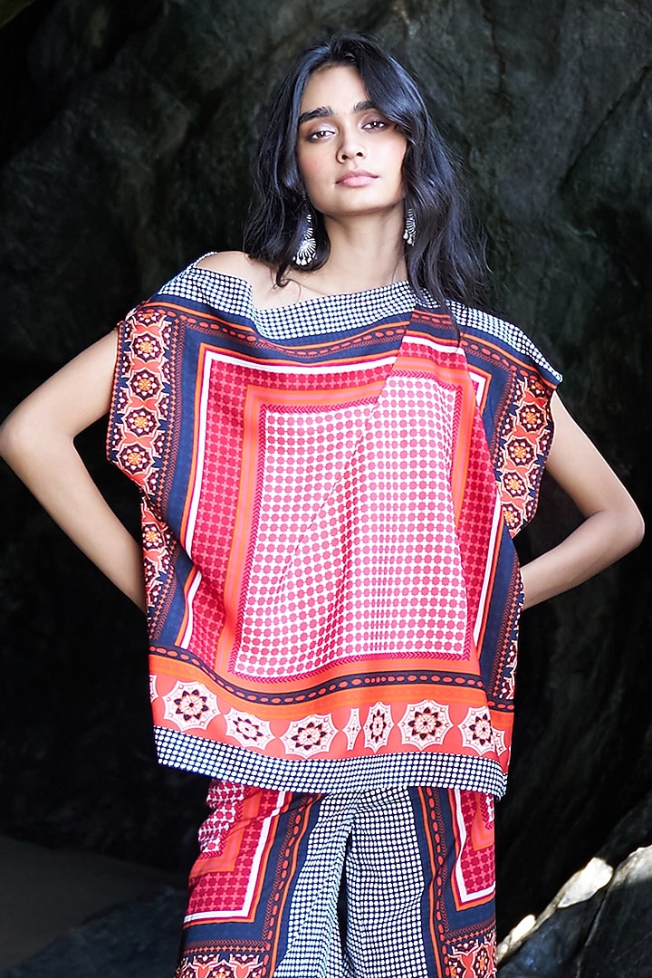 Multi-Colored Recycled Polyester Geometric Printed Co-Ord Set by Dash and Dot at Pernia's Pop Up Shop
