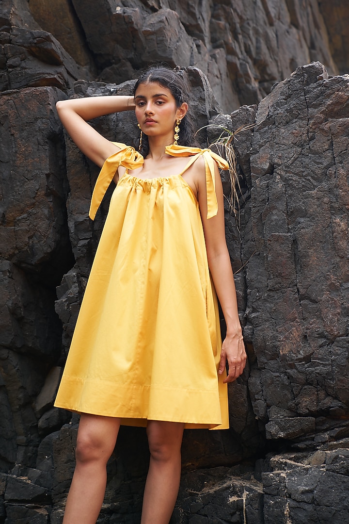 Sunflower Yellow Organic Cotton Mini Flared Dress by Dash and Dot at  Pernia's Pop Up Shop 2026