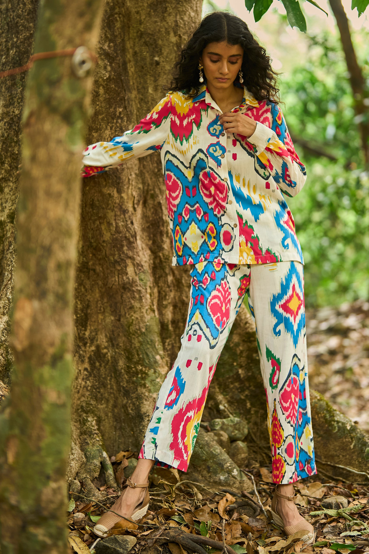 Multi-Colored Viscose Ikat Printed Shirt by Dash and Dot at Pernia's Pop Up Shop