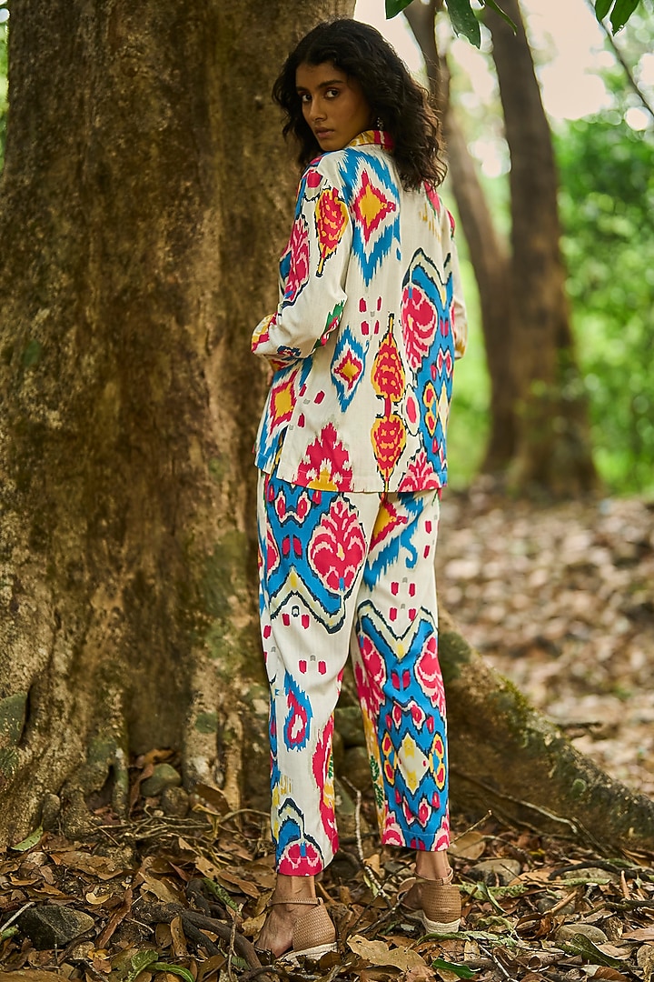 Multi-Colored Viscose Ikat Printed Co-Ord Set by Dash and Dot at Pernia's Pop Up Shop