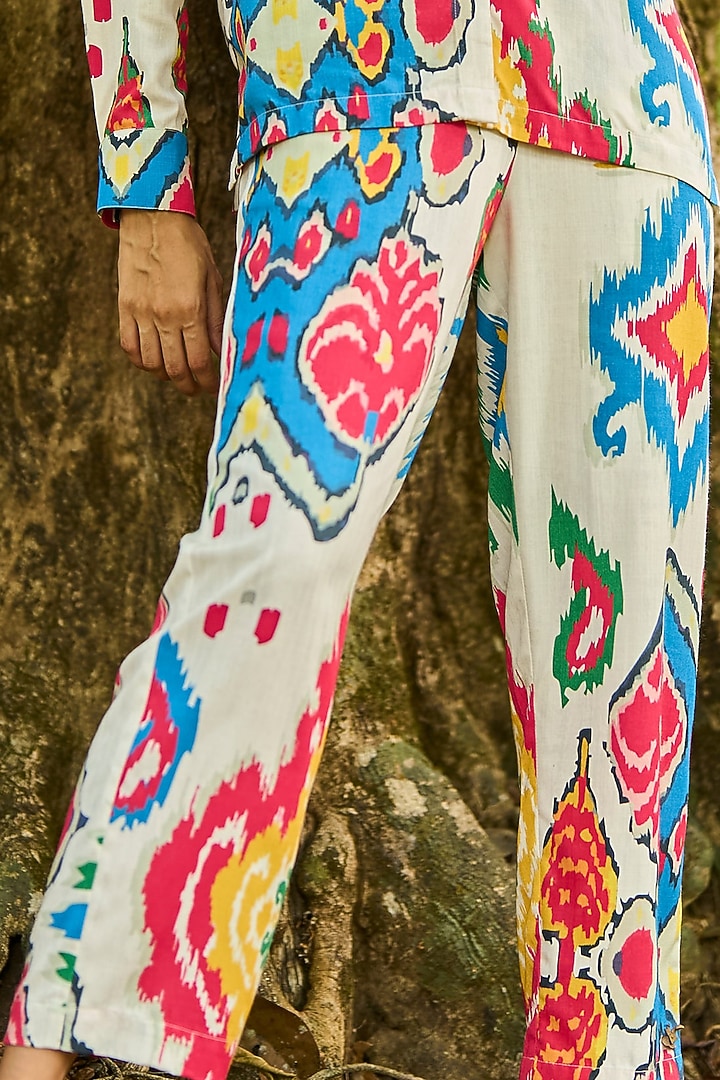 Multi-Colored Viscose Ikat Printed Co-Ord Set by Dash and Dot at Pernia's Pop Up Shop