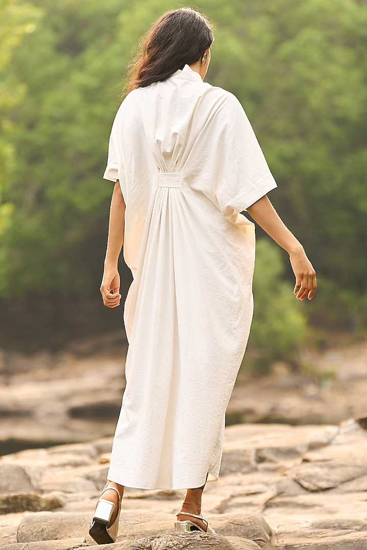 Ivory Recycled Polyester Kaftan Summer Dress by Dash and Dot at Pernia's Pop Up Shop