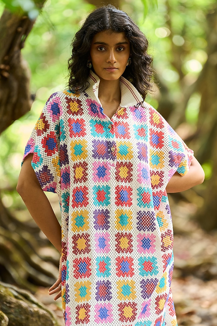 Multi-Colored Viscose Printed Summer Shirt Dress by Dash and Dot at Pernia's Pop Up Shop