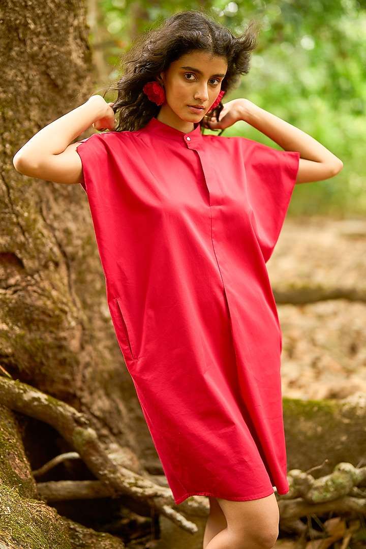 Maroon Organic Cotton Kaftan Summer Dress by Dash and Dot at Pernia's Pop Up Shop