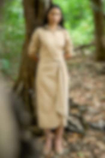 Beige Nylon Midi Summer Dress by Dash and Dot at Pernia's Pop Up Shop