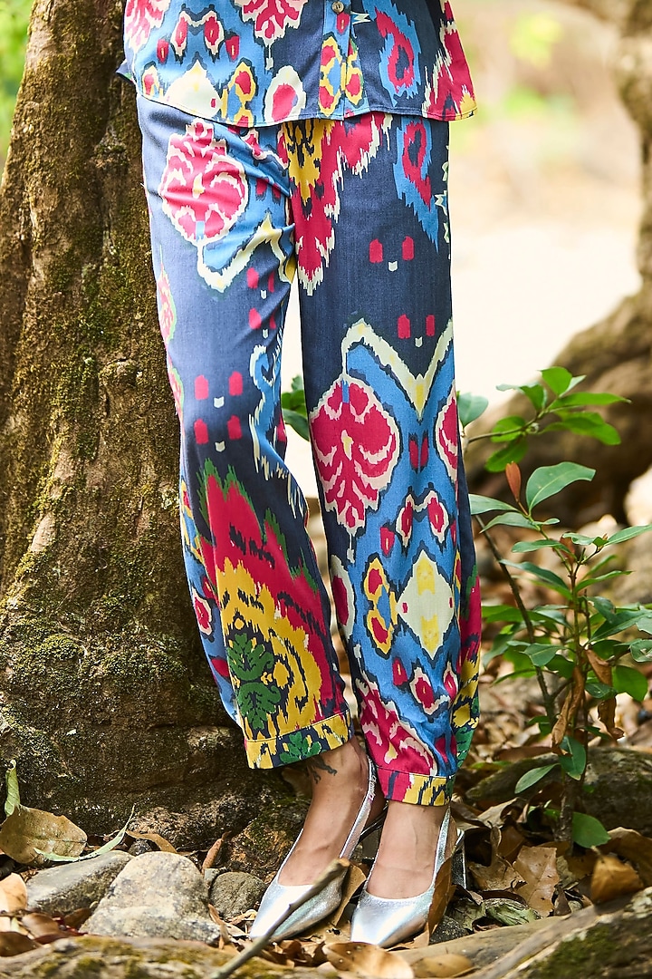 Multi-Colored Viscose Ikat Printed Co-Ord Set by Dash and Dot at Pernia's Pop Up Shop