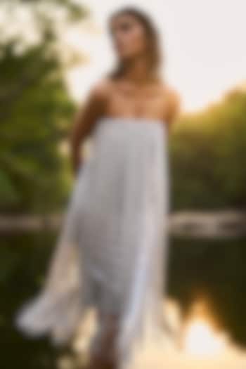 Grey Recycled Polyester Tube Summer Dress by Dash and Dot at Pernia's Pop Up Shop