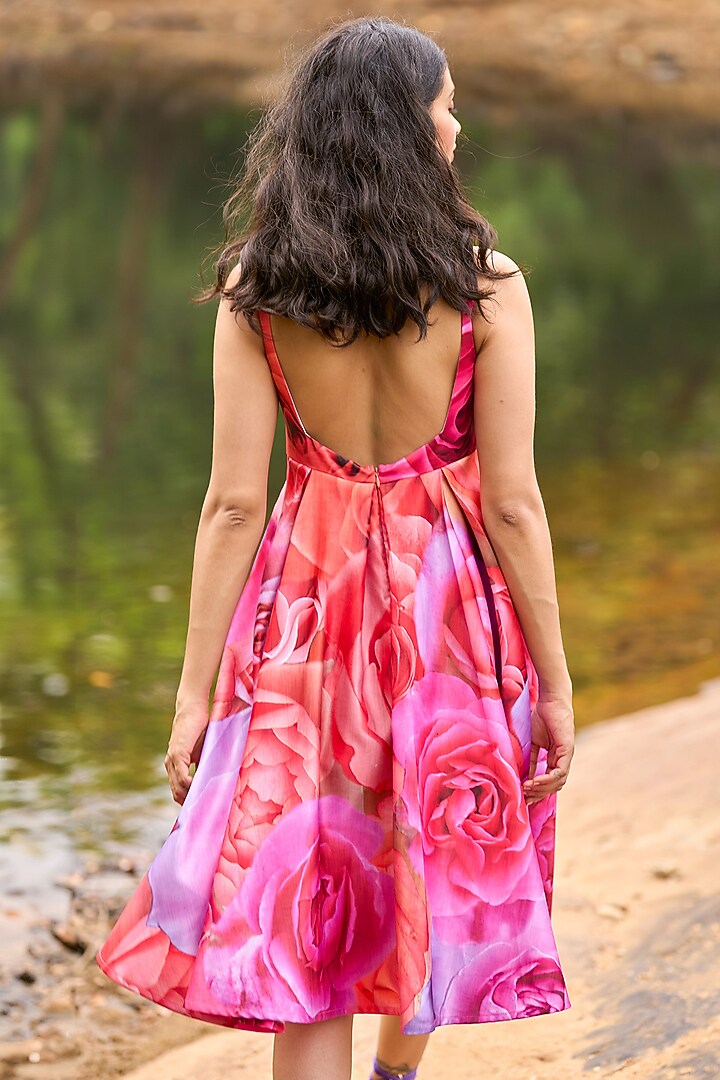 Multi-Colored Recycled Polyester Floral Printed Summer Dress by Dash and Dot at Pernia's Pop Up Shop