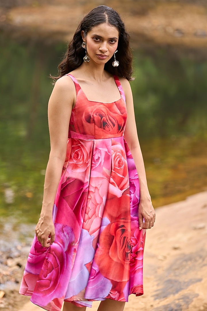 Multi-Colored Recycled Polyester Floral Printed Summer Dress by Dash and Dot at Pernia's Pop Up Shop