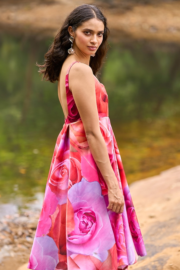 Multi-Colored Recycled Polyester Floral Printed Summer Dress by Dash and Dot at Pernia's Pop Up Shop