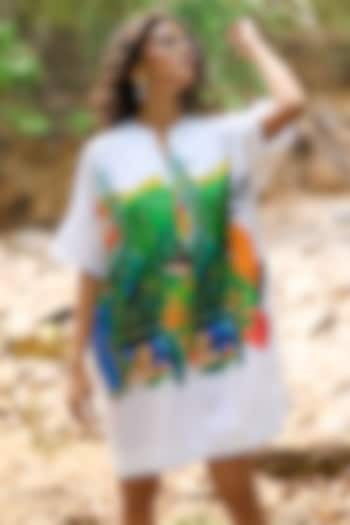 Multi-Colored Organic Cotton Printed Summer Shirt Dress by Dash and Dot at Pernia's Pop Up Shop