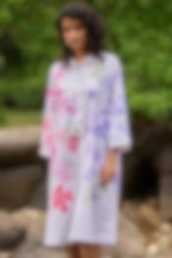 Multi-Colored Organic Cotton Floral Printed Summer Shirt Dress by Dash and Dot at Pernia's Pop Up Shop