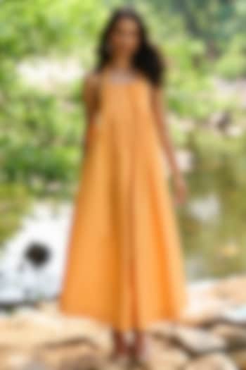 Orange Organic Cotton Midi Summer Dress by Dash and Dot at Pernia's Pop Up Shop