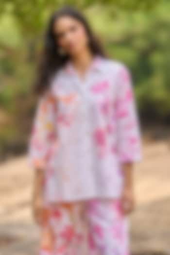 Multi-Colored Organic Cotton Floral Printed Shirt by Dash and Dot at Pernia's Pop Up Shop