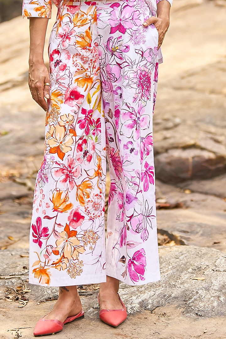 Multi-Colored Organic Cotton Floral Printed Co-Ord Set by Dash and Dot at Pernia's Pop Up Shop