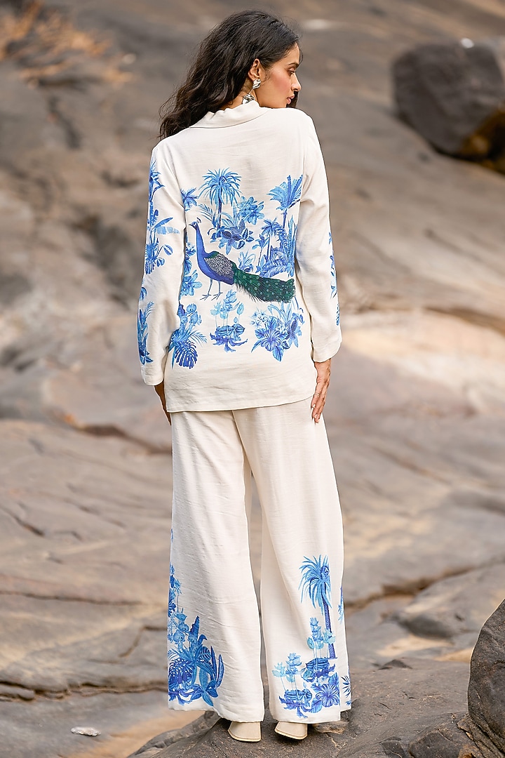 Multi-Colored Viscose & Linen Printed Wide-Legged Pant by Dash and Dot at Pernia's Pop Up Shop