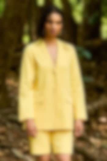 Butter Yellow Organic Cotton Blazer by Dash and Dot at Pernia's Pop Up Shop