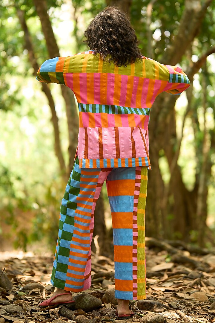 Multi-Colored Organic Cotton Striped Printed Pant by Dash and Dot at Pernia's Pop Up Shop