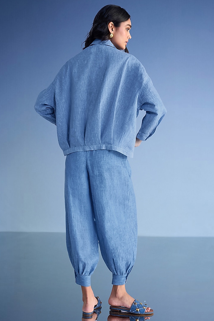 Dusty Blue Organic Cotton & Recycled Polyester Co-Ord Set by Dash and Dot at Pernia's Pop Up Shop