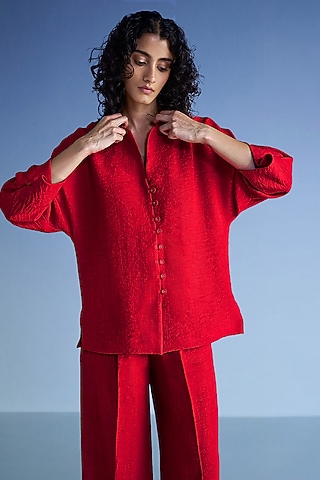 Red Organic Cotton & Recycled Polyester Shirt by Dash and Dot