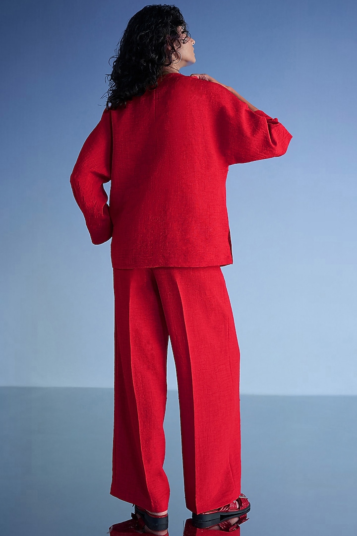 Red Organic Cotton & Recycled Polyester Co-Ord Set by Dash and Dot at Pernia's Pop Up Shop