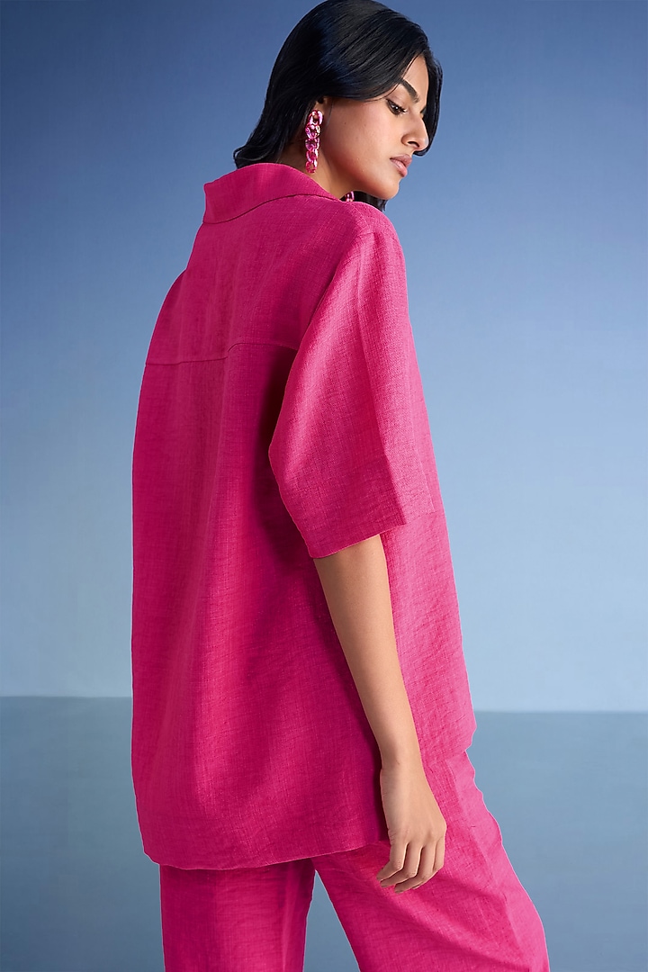 Fuchsia Organic Cotton & Recycled Polyester High-Low Top by Dash and Dot at Pernia's Pop Up Shop