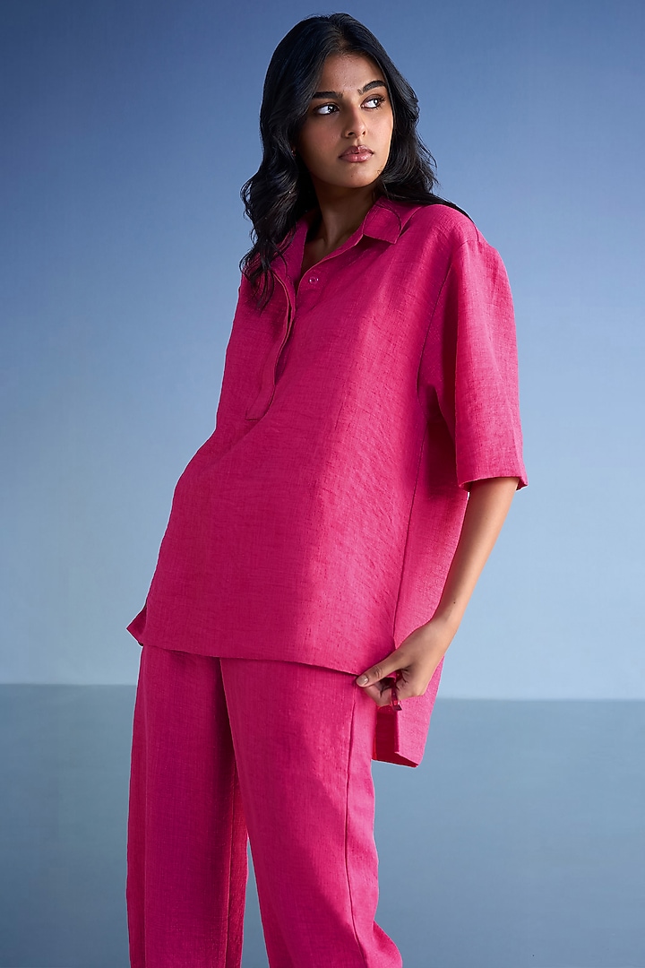 Fuchsia Organic Cotton & Recycled Polyester Co-Ord Set by Dash and Dot at Pernia's Pop Up Shop