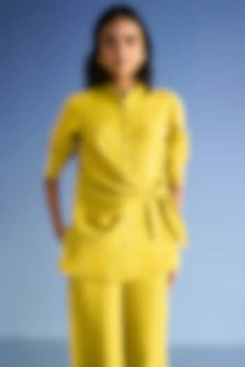 Chartreuse-Colored Organic Cotton & Recycled Polyester Top by Dash and Dot at Pernia's Pop Up Shop